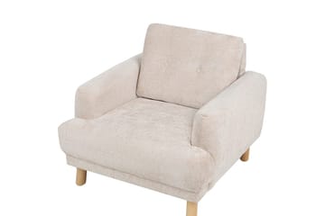 Lenestol Tuve - Beige, lyst tre/Bouclé - Møbler - Stoler - Lenestoler