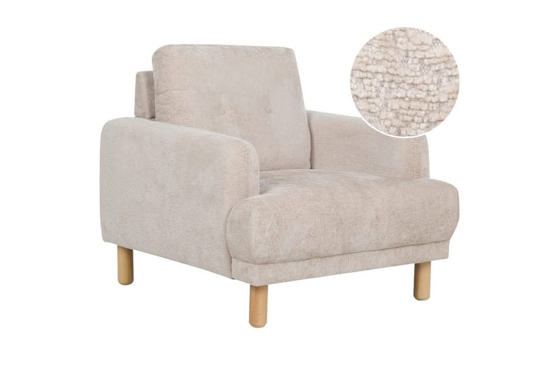 Lenestol Tuve, Beige, lyst tre/Bouclé