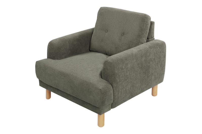Lenestol Tuve - Grønn, lyst tre/Manchesterstoff - Møbler - Stoler - Lenestoler