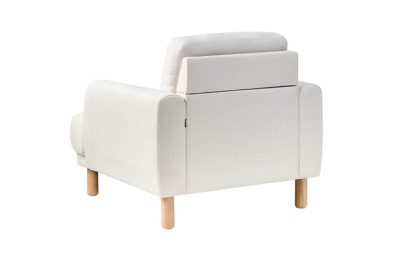 Lenestol Tuve - Hvit, lyst tre/Polyester - Møbler - Stoler - Lenestoler