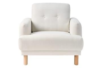 Lenestol Tuve - Hvit, lyst tre/Polyester - Møbler - Stoler - Lenestoler