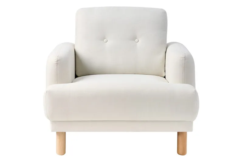 Lenestol Tuve - Hvit, lyst tre/Polyester - Møbler - Stoler - Lenestoler