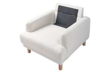 Lenestol Tuve - Hvit, lyst tre/Polyester - Møbler - Stoler - Lenestoler