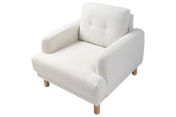 Lenestol Tuve - Hvit, lyst tre/Polyester - Møbler - Stoler - Lenestoler