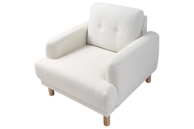 Lenestol Tuve - Hvit, lyst tre/Polyester - Møbler - Stoler - Lenestoler