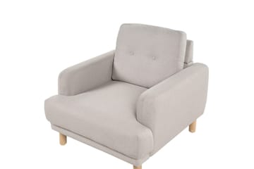 Lenestol Tuve - Taupe, lyst tre/Polyester - Møbler - Stoler - Lenestoler