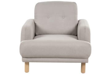 Lenestol Tuve - Taupe, lyst tre/Polyester - Møbler - Stoler - Lenestoler