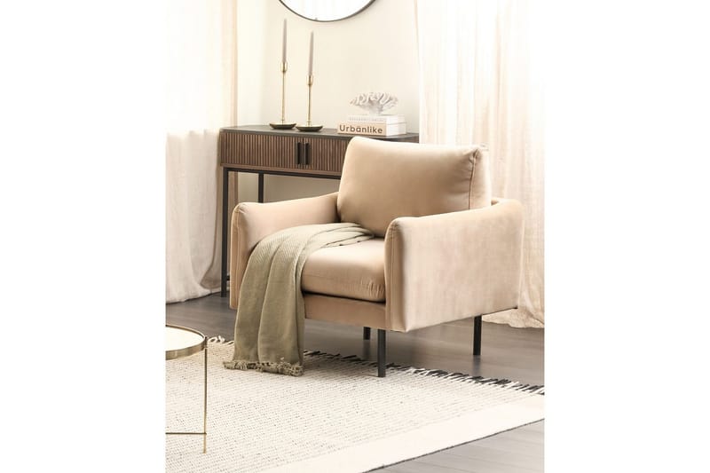 Lenestol Vinterbro - Beige, svart/fløyel, Beige, svart/Fløyel - Møbler - Stoler - Lenestoler