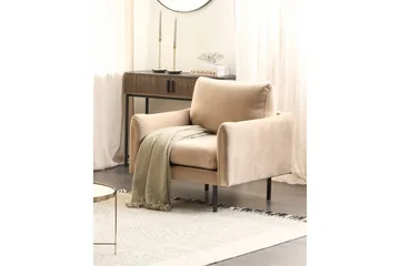 Lenestol Vinterbro - Beige, svart/fløyel, Beige, svart/Fløyel - Møbler - Stoler - Lenestoler