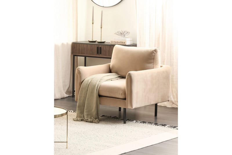 Lenestol Vinterbro - Beige, svart/fløyel, Beige, svart/Fløyel - Møbler - Stoler - Lenestoler