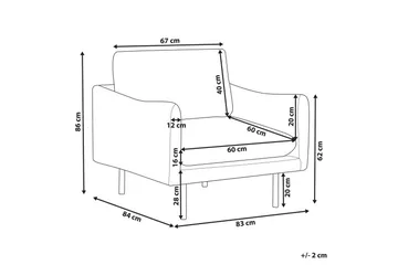 Lenestol Vinterbro - Beige, svart/polyester, Beige, svart/Polyester - Møbler - Stoler - Lenestoler