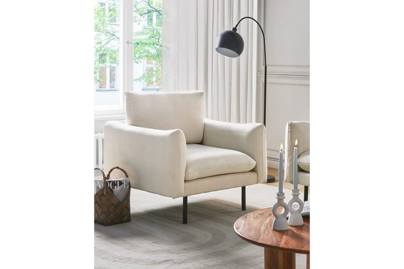 Lenestol Vinterbro - Beige, svart/polyester, Beige, svart/Polyester - Møbler - Stoler - Lenestoler