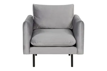 Lenestol Vinterbro - Grå, svart/fløyel, Grå, svart/Fløyel - Møbler - Stoler - Lenestoler