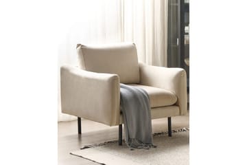 Lenestol Vinterbro - Lysebeige, svart/Fløyel - Møbler - Stoler - Lenestoler