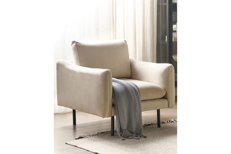 Lenestol Vinterbro - Lysebeige, svart/Fløyel - Møbler - Stoler - Lenestoler