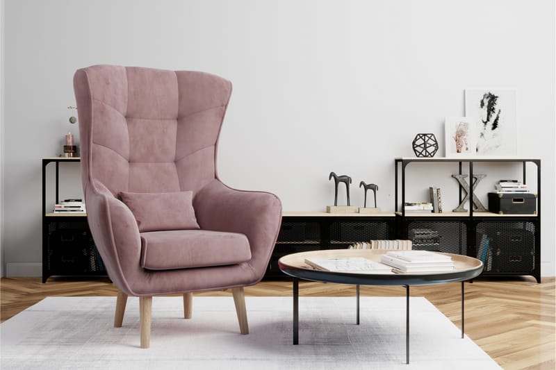 Ørelapplenestol Artieda - Rosa - Møbler - Stoler - Lenestoler - Ørelappstol