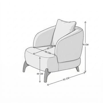 Ørelappstol Atelier Del Sofa Bonjo Silver (80 x 78 x 80 cm) beige - Beige - Møbler - Stoler - Lenestoler - Ørelappstol