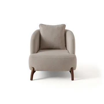 Ørelappstol Atelier Del Sofa Bonjo Walnut (80 x 78 x 80 cm) Beige - Beige - Møbler - Stoler - Lenestoler - Ørelappstol