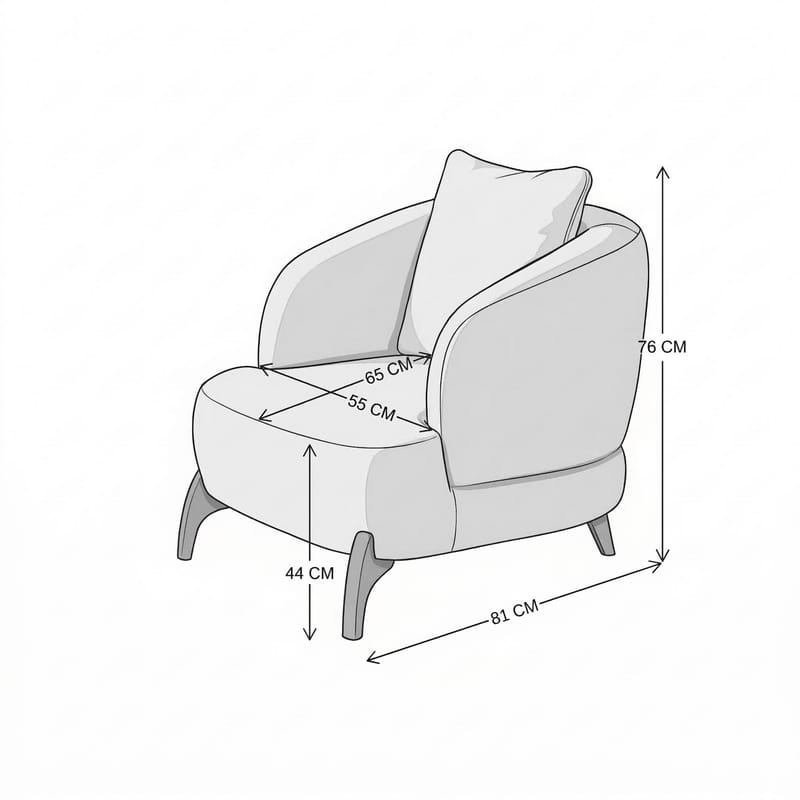 Ørelappstol Atelier Del Sofa Bonjo Walnut (80 x 78 x 80 cm) Beige - Beige - Møbler - Stoler - Lenestoler - Ørelappstol