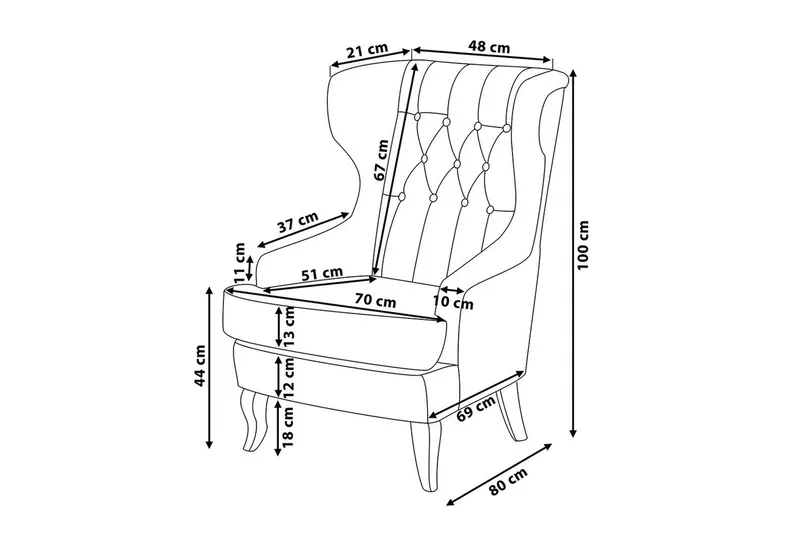 Ørelappstol Molde - Møbler - Stoler - Lenestoler - Ørelappstol