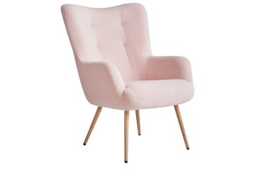 Ørelappstol Vejle - Beige, hvit - Møbler - Stoler - Lenestoler - Ørelappstol
