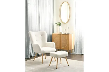 Ørelappstol Vejle - Beige, svart - Møbler - Stoler - Lenestoler - Ørelappstol