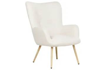 Ørelappstol Vejle - Beige, svart - Møbler - Stoler - Lenestoler - Ørelappstol