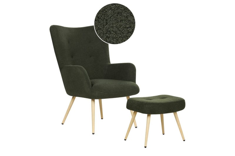 Ørelappstol Vejle, Hvit, Svart