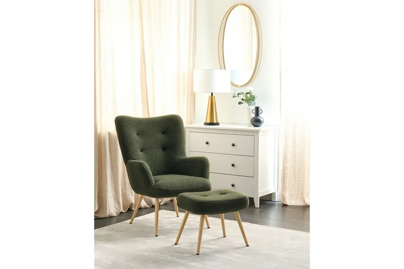 Ørelappstol Vejle - Hvit, Svart - Møbler - Stoler - Lenestoler - Ørelappstol