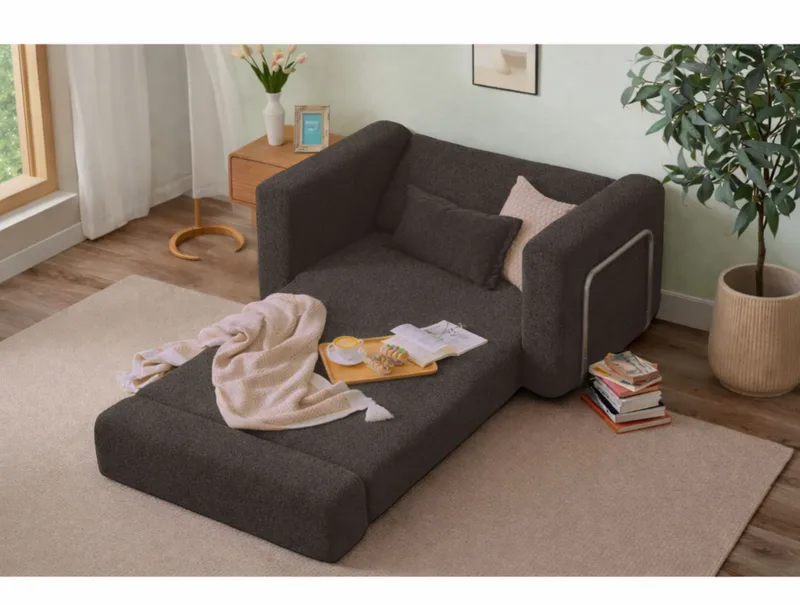 1-seters sovesofa Atelier Del Sofa Wello Single (80 x 70 cm) Antrasitt - Møbler - Stoler - Lenestoler - Sengestol