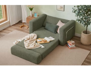 1-seters sovesofa Atelier Del Sofa Wello Single (80 x 70 cm) Grønn - Møbler - Stoler - Lenestoler - Sengestol