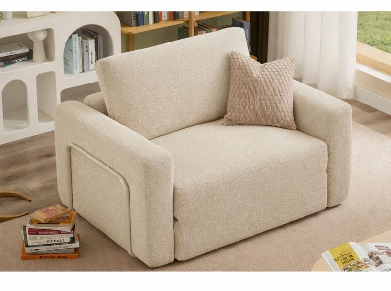 1-seters sovesofa Atelier Del Sofa Wello Single (80 x 70 cm) Krem - Møbler - Stoler - Lenestoler - Sengestol