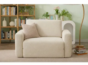 1-seters sovesofa Atelier Del Sofa Wello Single (80 x 70 cm) Krem - Møbler - Stoler - Lenestoler - Sengestol
