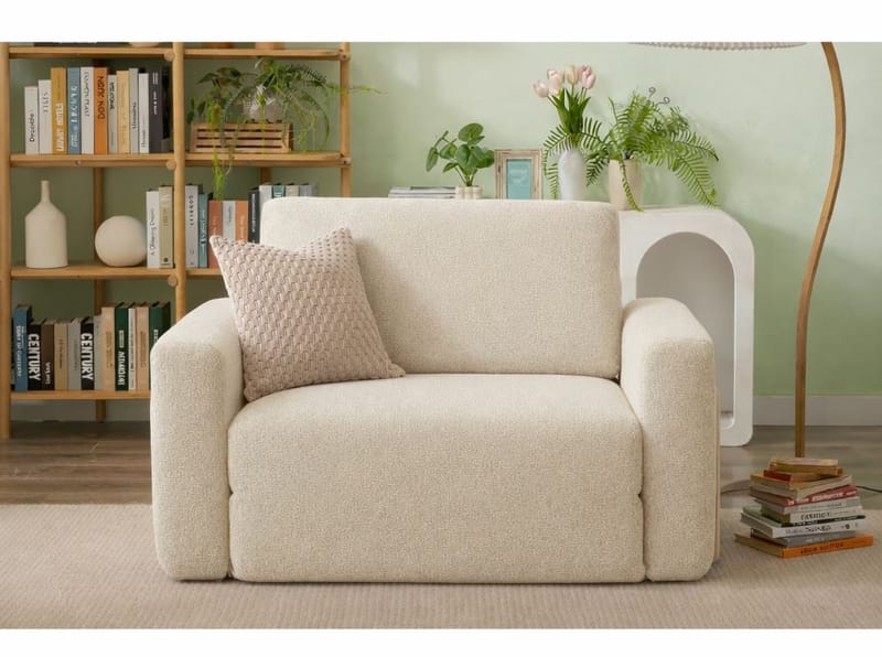 1-seters sovesofa Atelier Del Sofa Wello Single (80 x 70 cm) Krem - Møbler - Stoler - Lenestoler - Sengestol