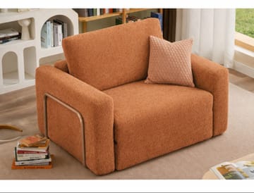 1-seters sovesofa Atelier Del Sofa Wello Single (80 x 70 cm) Oransje - Møbler - Stoler - Lenestoler - Sengestol
