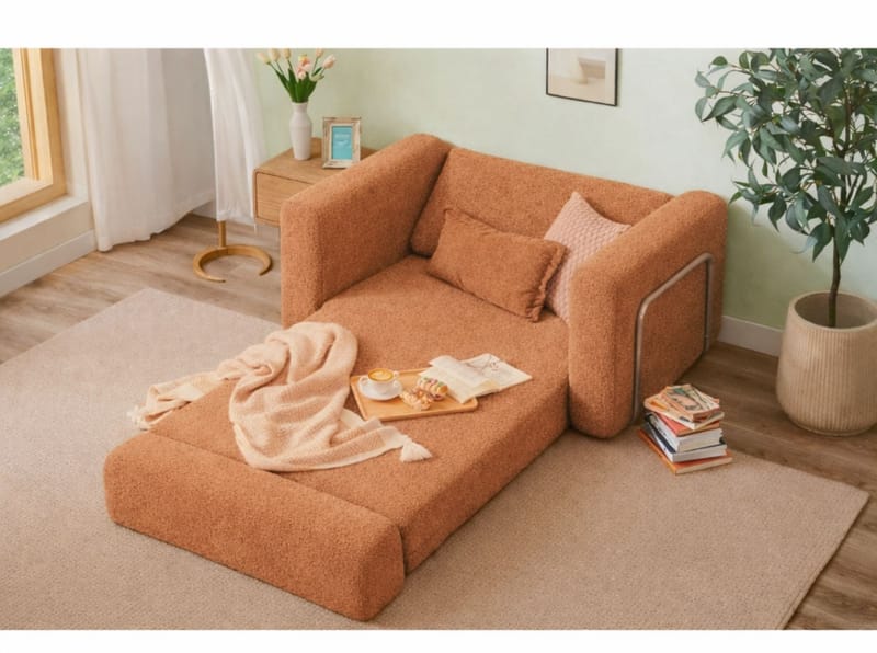 1-seters sovesofa Atelier Del Sofa Wello Single (80 x 70 cm) Oransje - Møbler - Stoler - Lenestoler - Sengestol