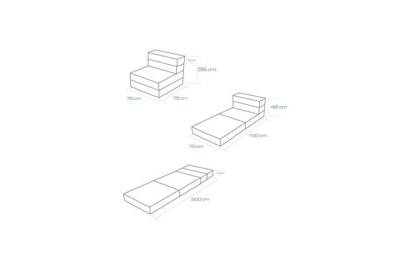 1-seters Sovesofa Maroubridgelcrest Antrasitt - Antrasitt - Møbler - Stoler - Lenestoler - Sengestol