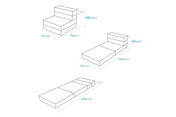 1-seters Sovesofa Maroubridgelcrest Grå - Grå - Møbler - Stoler - Lenestoler - Sengestol