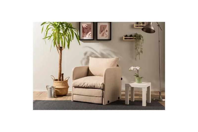 1-seters Sovesofa Rubby Beige - Beige - Møbler - Stoler - Lenestoler - Sengestol