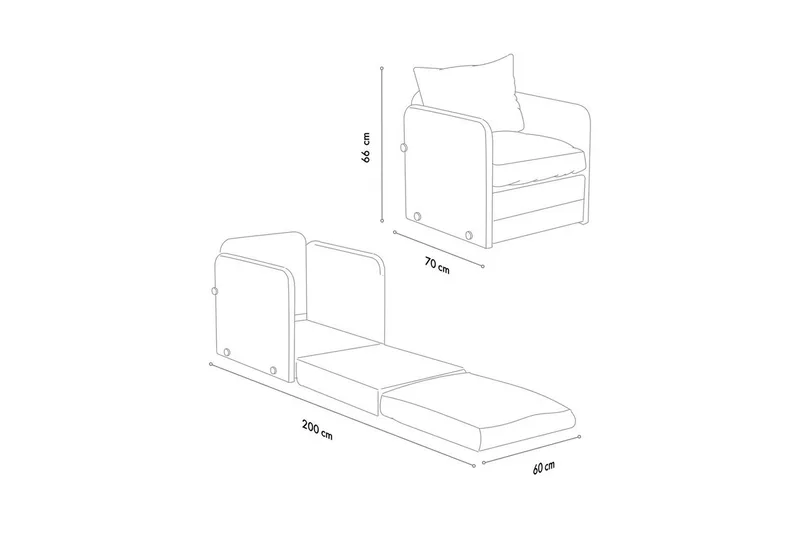 1-seters Sovesofa Rubby Beige - Beige - Møbler - Stoler - Lenestoler - Sengestol