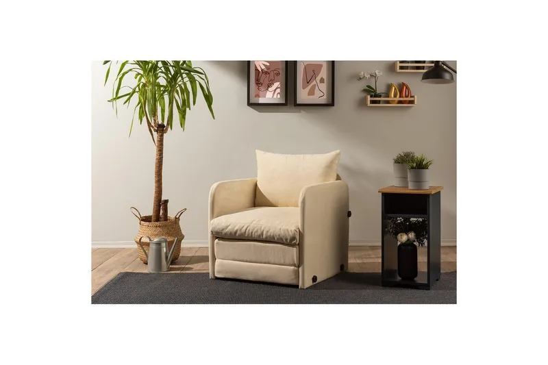 1-seters Sovesofa Rubby Krem - Krem - Møbler - Stoler - Lenestoler - Sengestol