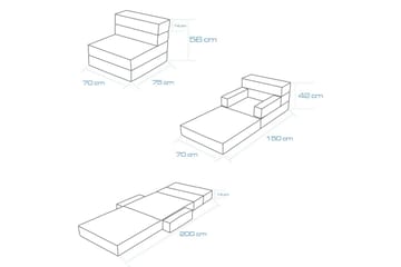 1-seters Sovesofa Yoraemere Grå - Lysegrå - Møbler - Stoler - Lenestoler - Sengestol