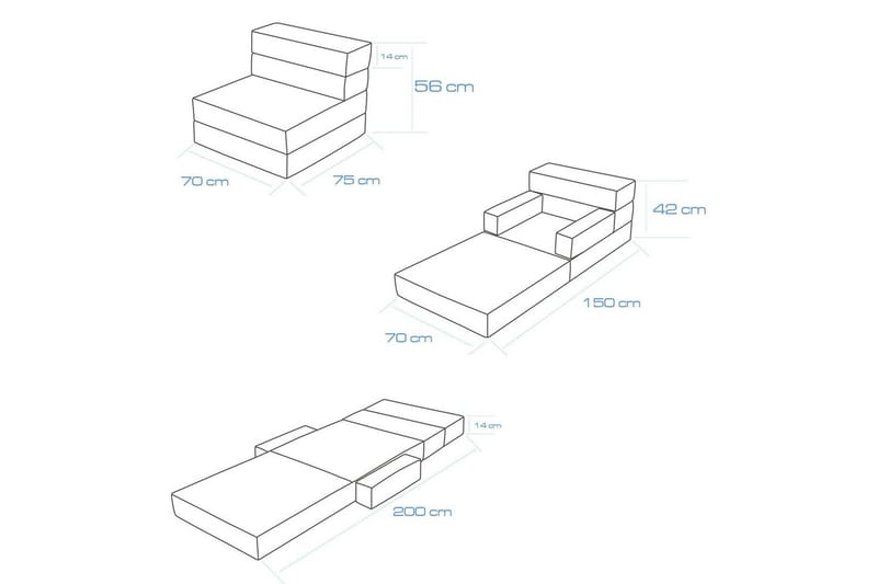 1-seters Sovesofa Yoraemere Grå - Lysegrå - Møbler - Stoler - Lenestoler - Sengestol