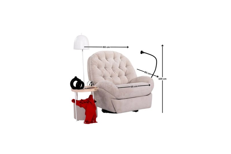 Adesis Elektrisk reclinerstol - Kremhvit - Møbler - Stoler - Lenestoler - Recliner