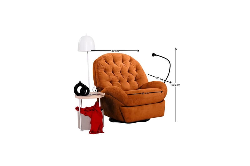 Adesis Elektrisk reclinerstol - Rød - Møbler - Stoler - Lenestoler - Recliner