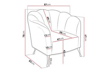 Adrial Lenestol - Fløyel/Hvit/Svart Krom - Møbler - Stoler - Lenestoler - Fløyelslenestol