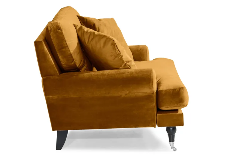 Andrew Loveseat Fløyel - Amber/Krom - Møbler - Stoler - Lenestoler - Fløyelslenestol