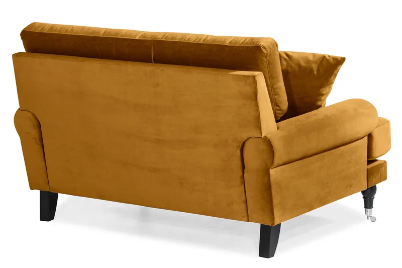 Andrew Loveseat Fløyel - Amber/Krom - Møbler - Stoler - Lenestoler - Fløyelslenestol