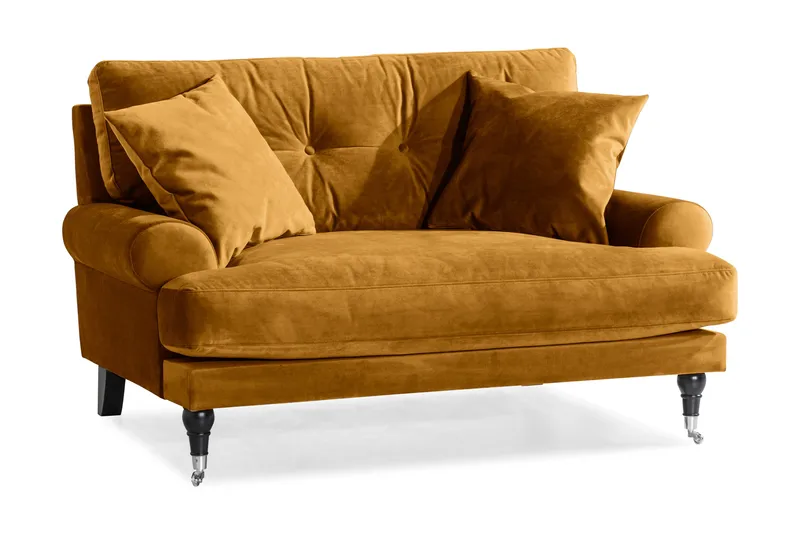 Andrew Loveseat Fløyel, Amber/Krom