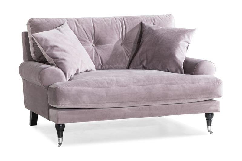 Andrew Loveseat Fløyel, Lilla/Krom